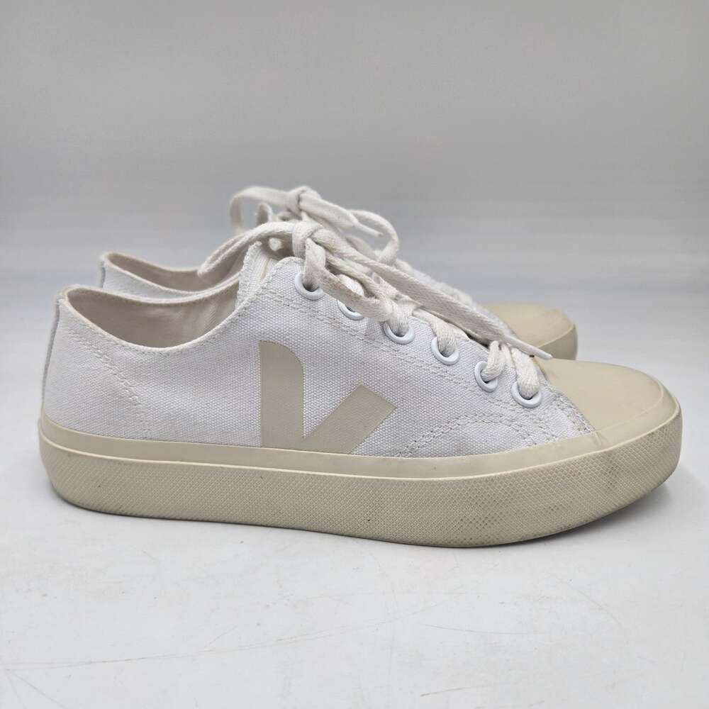 VEJA White Low Top Women's Sneakers Canvas Classic Shoes Size EUR38 US7 White